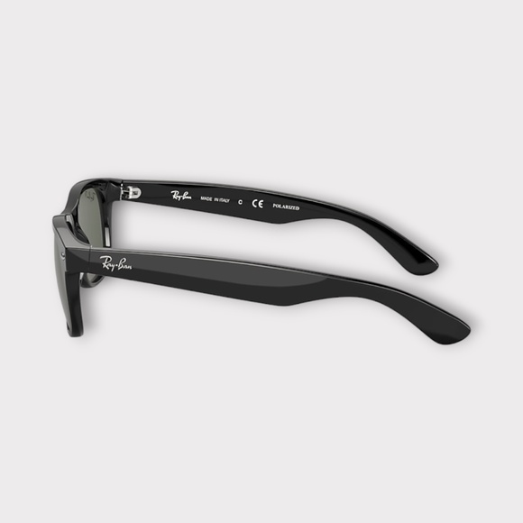 Ray-Ban New Wayfarer Classic Sunglasses in Black Frame, Black Polarized Lens. 58 main image 7